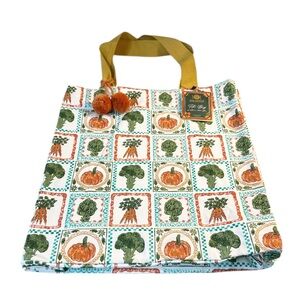 NEW Bon Appetit REUSABLE VEGETABLE THEMED TOTE BAG with Double Handles